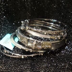 Spring Street Silver and Black Bracelet Set
